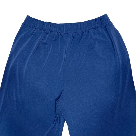 Banana Republic Factory Wide Leg Crop Pants Sz Medium Navy Pull-On Stretch Beach - Picture 4 of 7